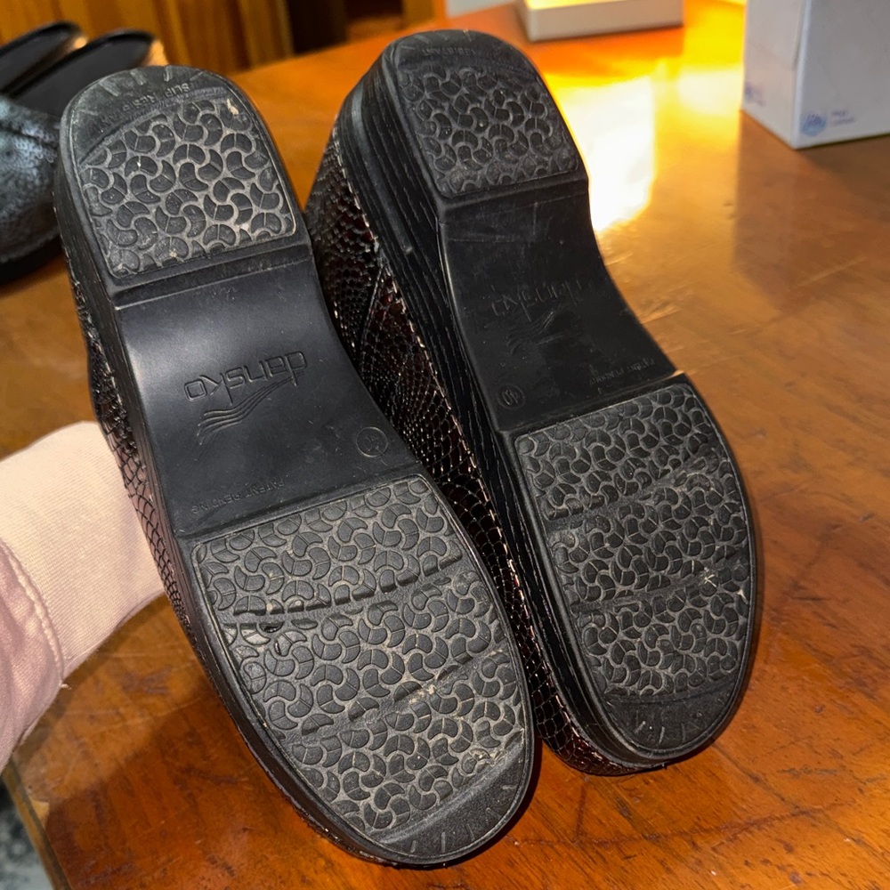 Dansko Black and Red Patterned Clogs - image 3